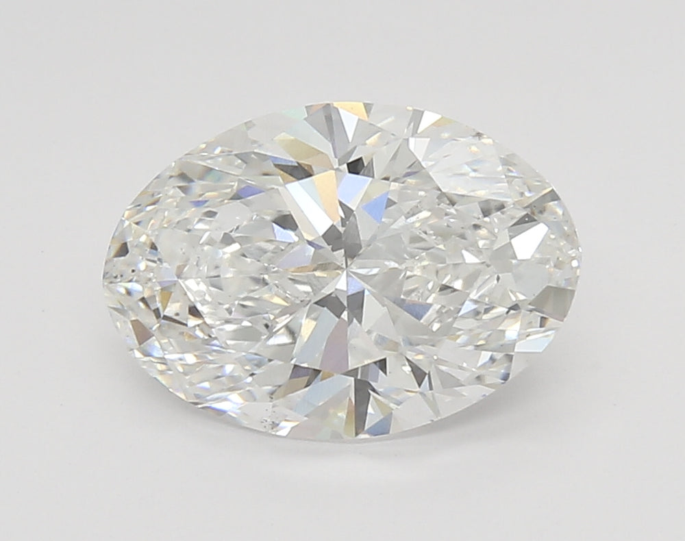 3.42 Carat Oval Lab Diamond with  Cut Diamond in 14KT  view 1

