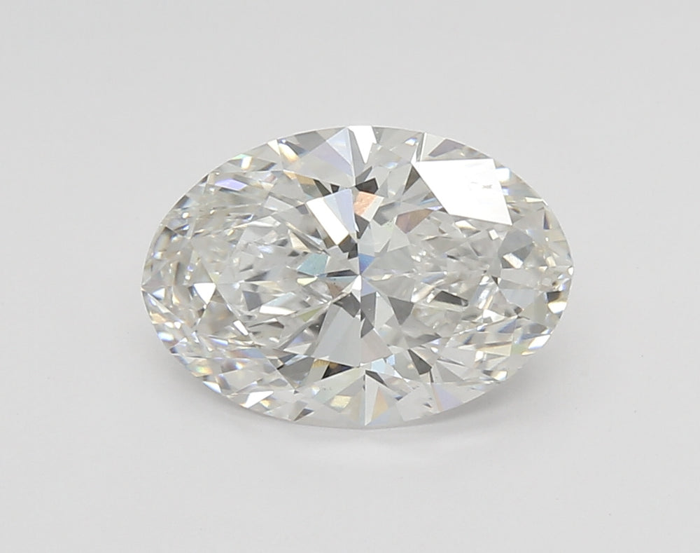3.04 Carat Oval Lab Diamond with  Cut Diamond in 14KT  view 1

