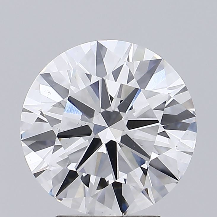 3.4 Carat Round Lab Diamond with  Cut Diamond in 14KT  view 1
