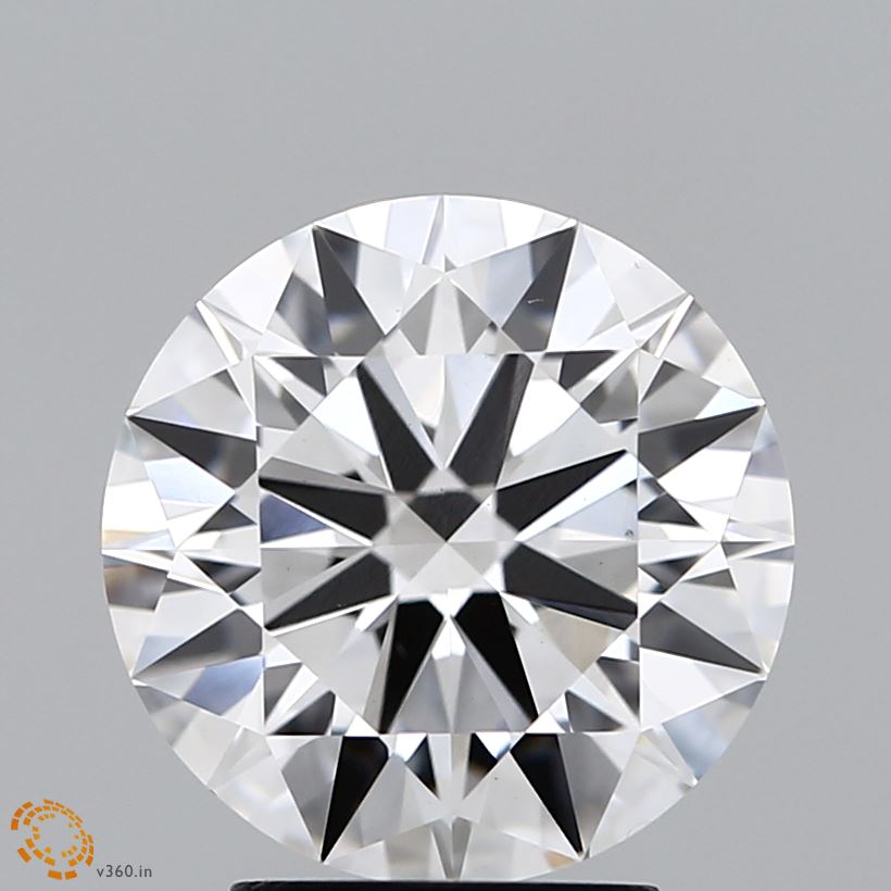 3.32 Carat Round Lab Diamond with  Cut Diamond in 14KT  view 1
