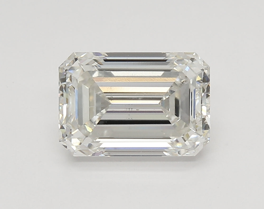 3.04 Carat Emerald Lab Diamond with  Cut Diamond in 14KT  view 1
