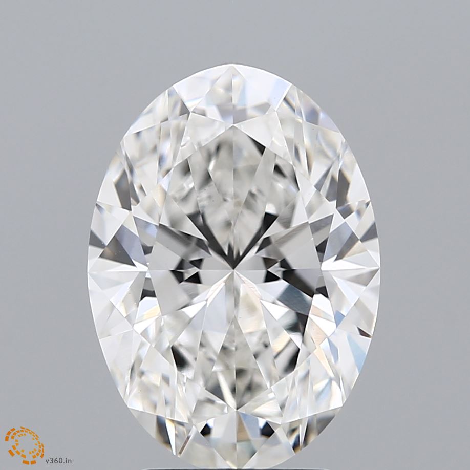 3.75 Carat Oval Lab Diamond with  Cut Diamond in 14KT  view 1
