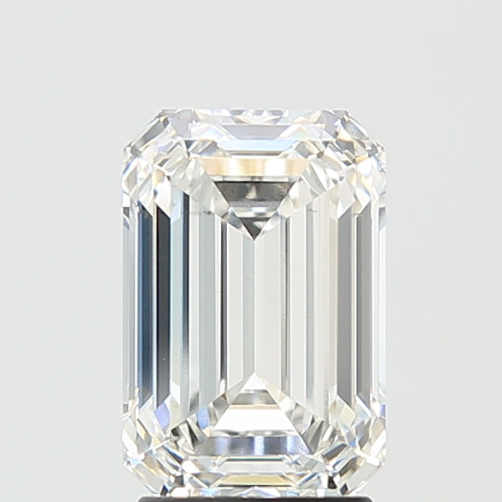 3.06 Carat Emerald Lab Diamond with  Cut Diamond in 14KT  view 1

