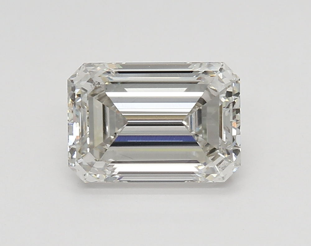 2.75 Carat Emerald Lab Diamond with  Cut Diamond in 14KT  view 1
