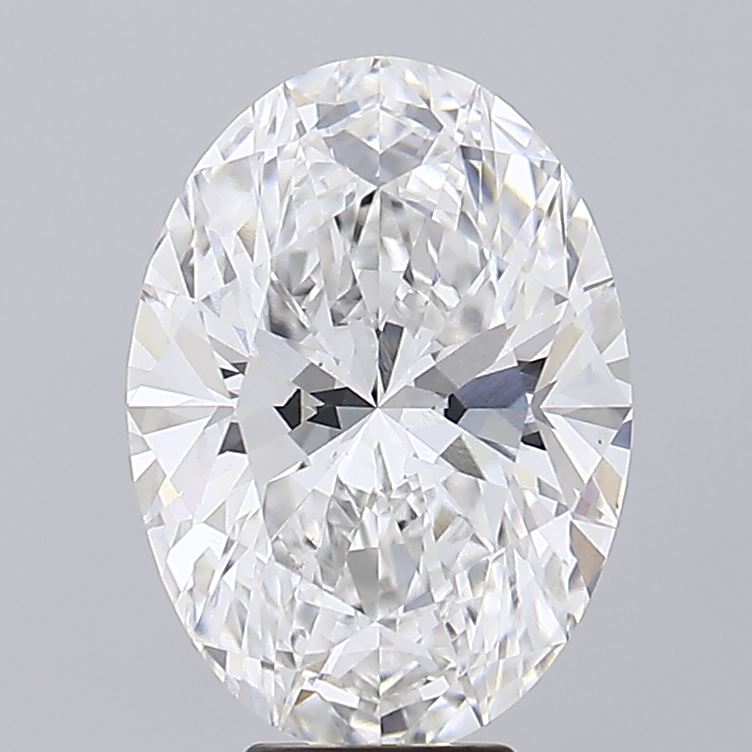 7.05 Carat Oval Lab Diamond with  Cut Diamond in 14KT  view 1
