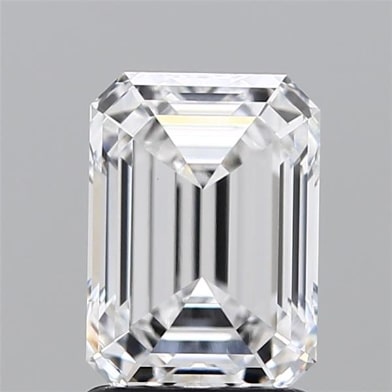 2.01 Carat Emerald Lab Diamond with  Cut Diamond in 14KT  view 1
