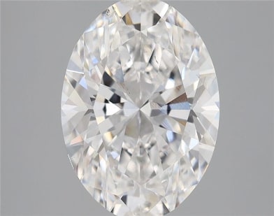 2.01 Carat Oval Lab Diamond with  Cut Diamond in 14KT  view 1
