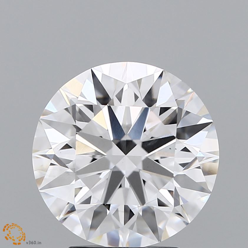 3.72 Carat Round Lab Diamond with  Cut Diamond in 14KT  view 1
