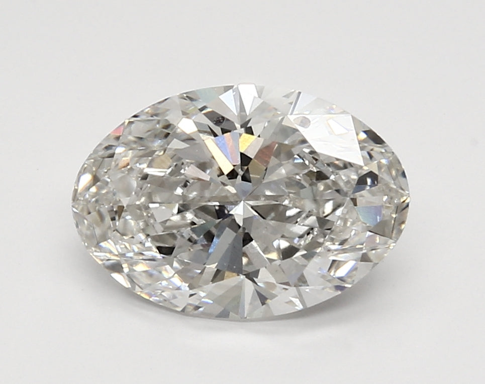 3.0 Carat Oval Lab Diamond with  Cut Diamond in 14KT  view 1
