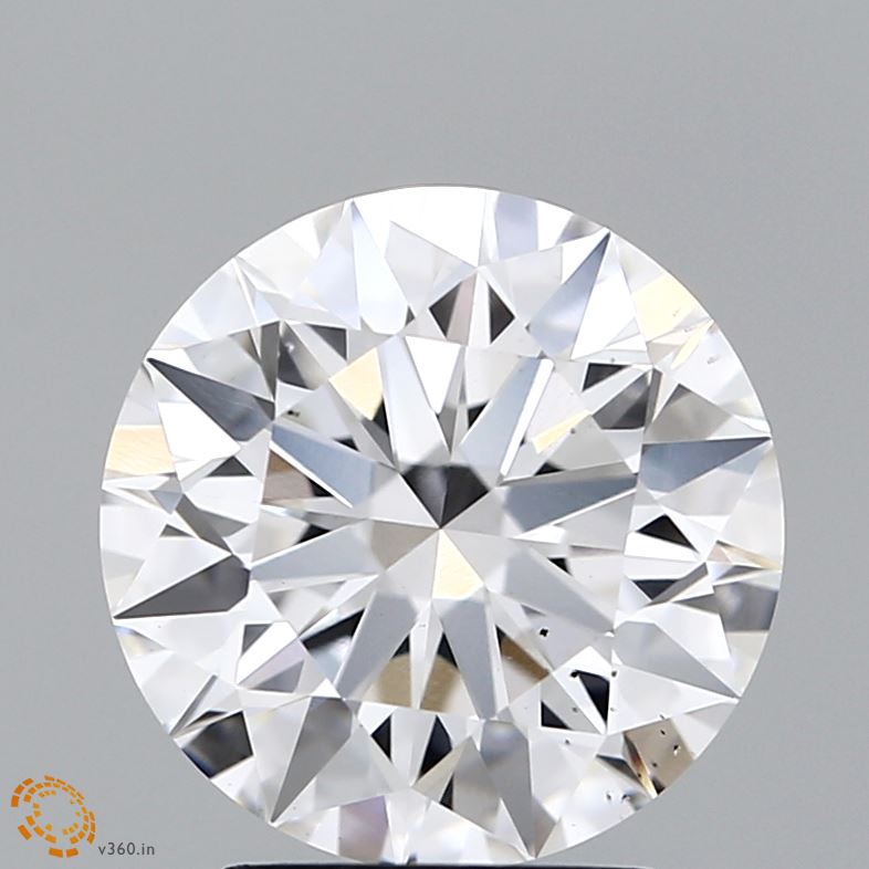 3.12 Carat Round Lab Diamond with  Cut Diamond in 14KT  view 1
