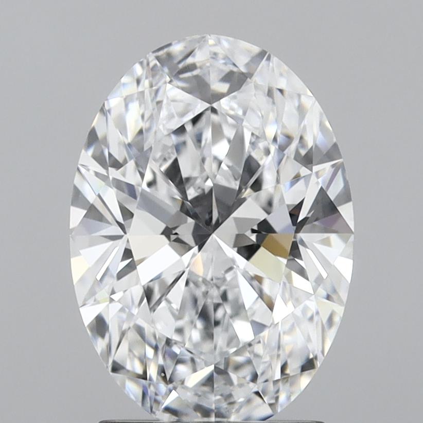2.06 Carat Oval Lab Diamond with  Cut Diamond in 14KT  view 1
