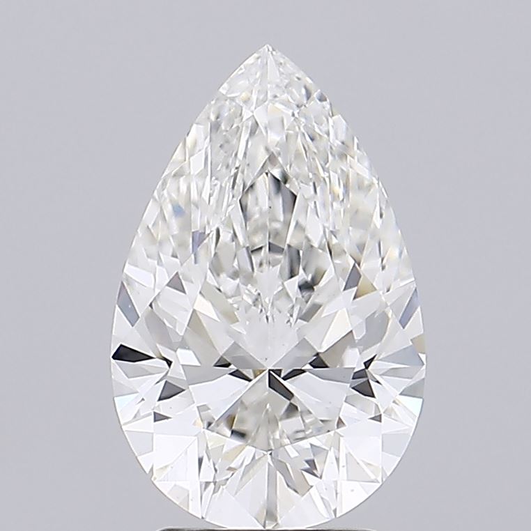 3.0 Carat Pear Lab Diamond with  Cut Diamond in 14KT  view 1

