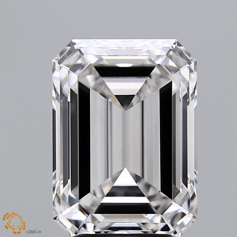 4.13 Carat Emerald Lab Diamond with  Cut Diamond in 14KT  view 1
