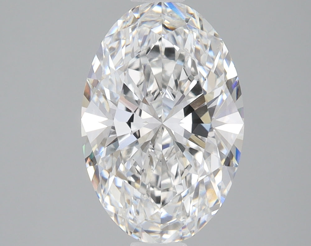 2.55 Carat Oval Lab Diamond with  Cut Diamond in 14KT  view 1
