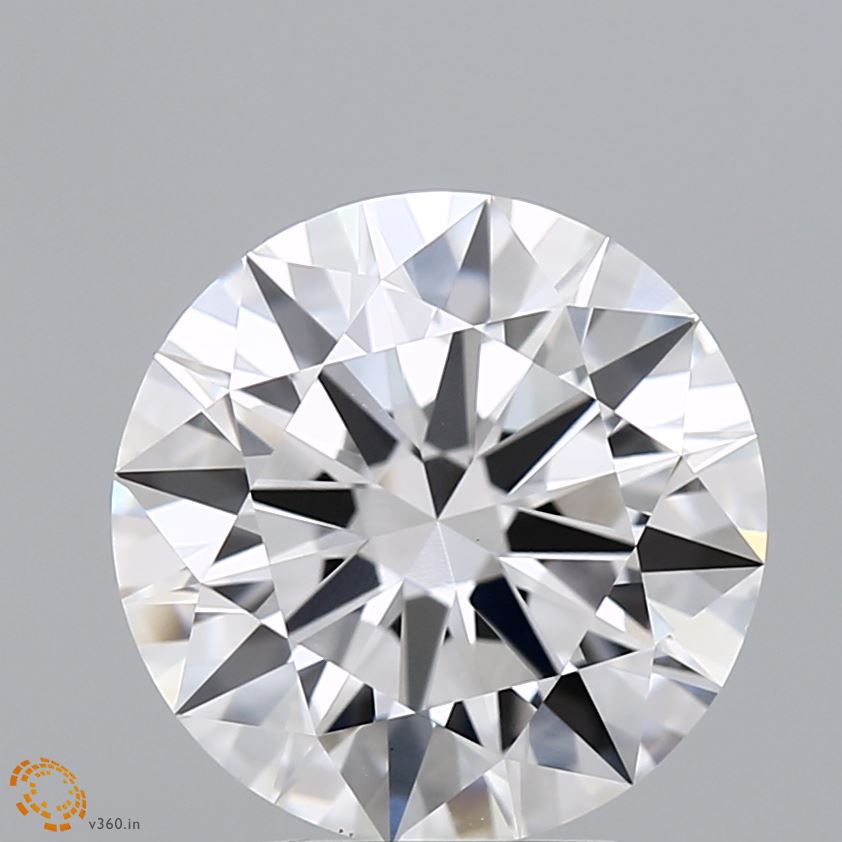 3.81 Carat Round Lab Diamond with  Cut Diamond in 14KT  view 1
