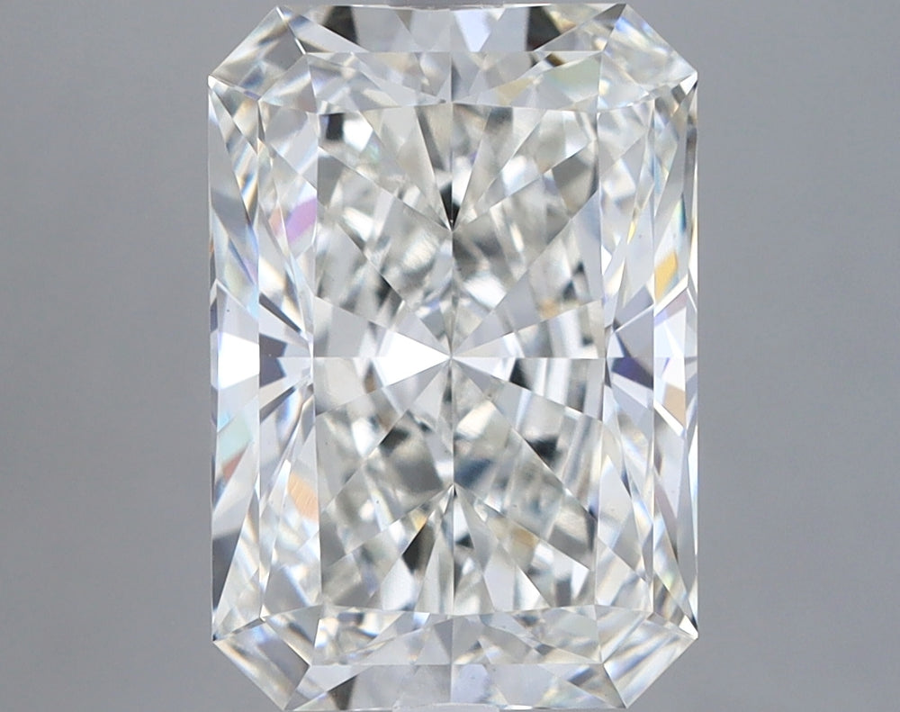 4.37 Carat Radiant Lab Diamond with  Cut Diamond in 14KT  view 1
