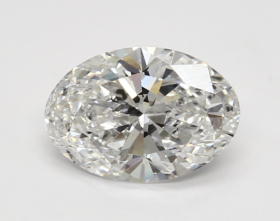 3.0 Carat Oval Lab Diamond with  Cut Diamond in 14KT  view 1
