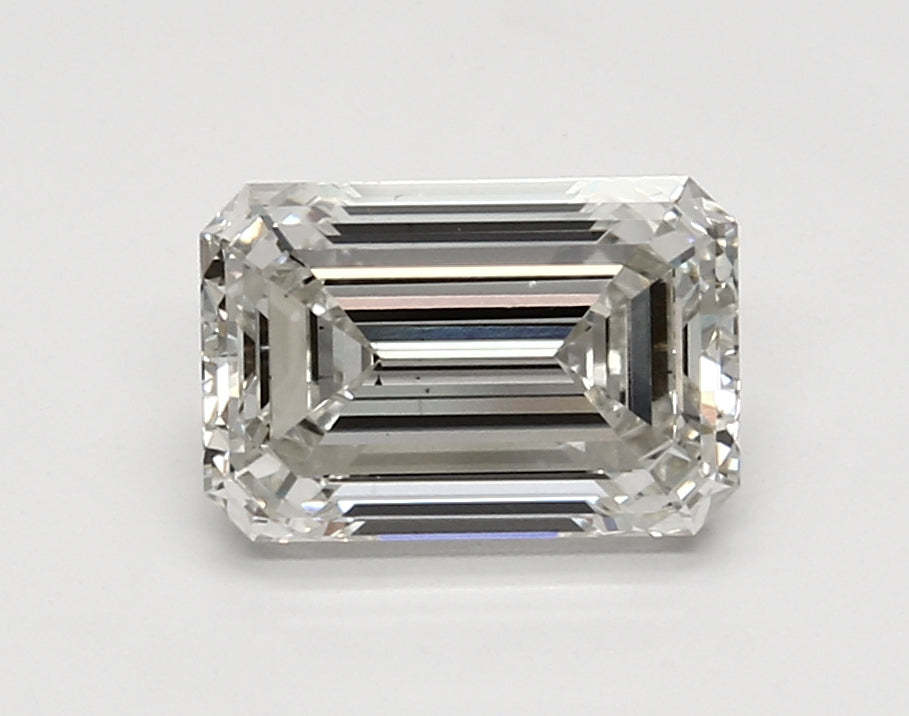 2.46 Carat Emerald Lab Diamond with  Cut Diamond in 14KT  view 1
