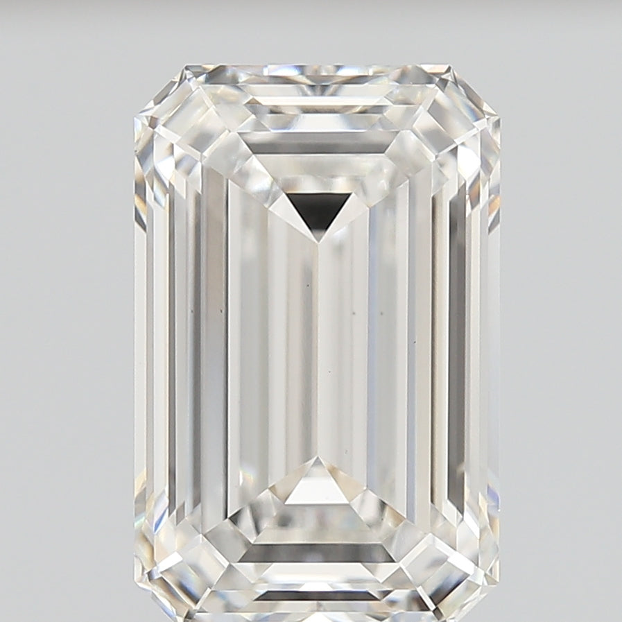 5.05 Carat Emerald Lab Diamond with  Cut Diamond in 14KT  view 1
