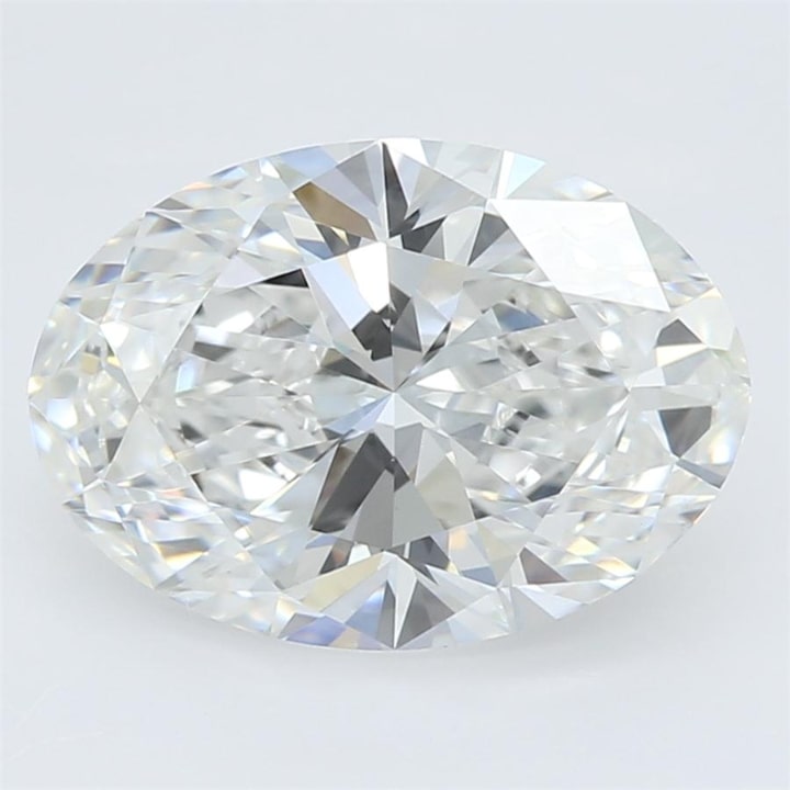2.57 Carat Oval Lab Diamond with  Cut Diamond in 14KT  view 1

