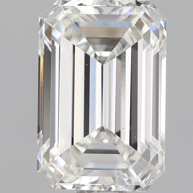 1.59 Carat Emerald Lab Diamond with  Cut Diamond in 14KT  view 1
