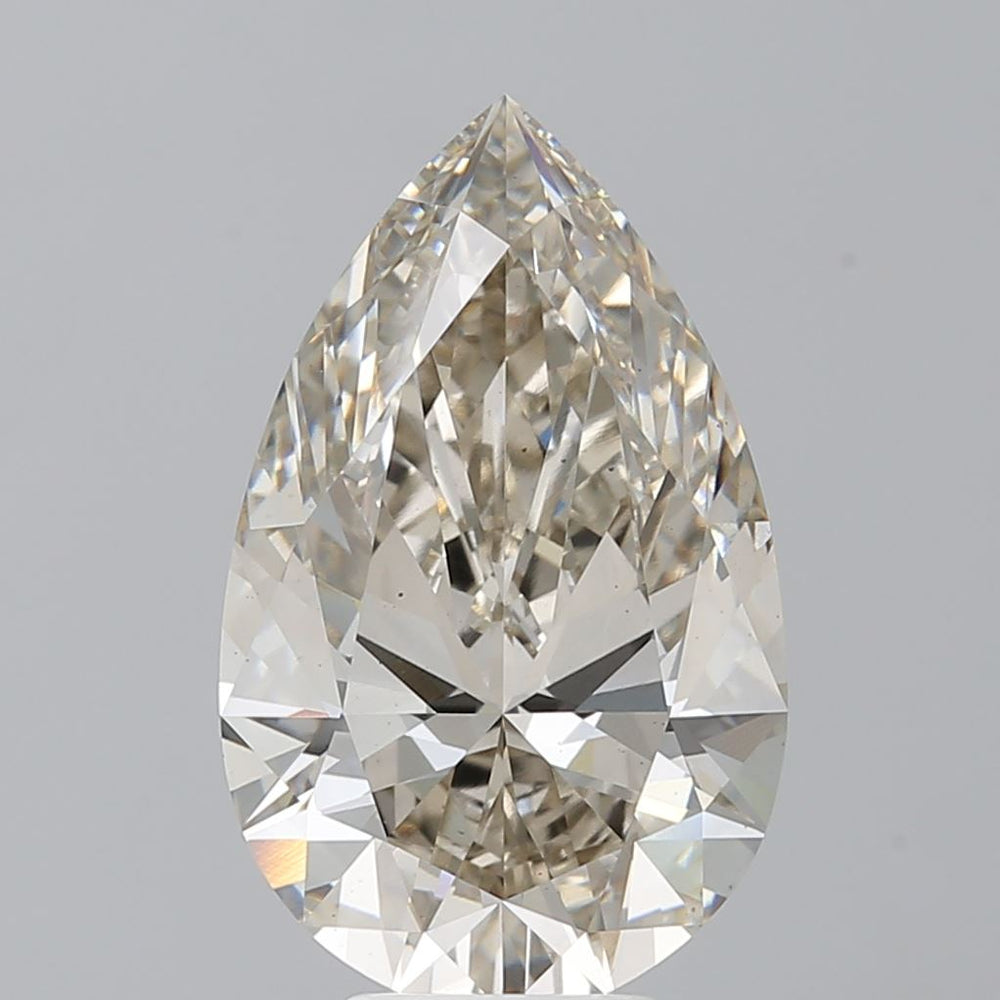 6.25 Carat Pear Lab Diamond with  Cut Diamond in 14KT  view 1
