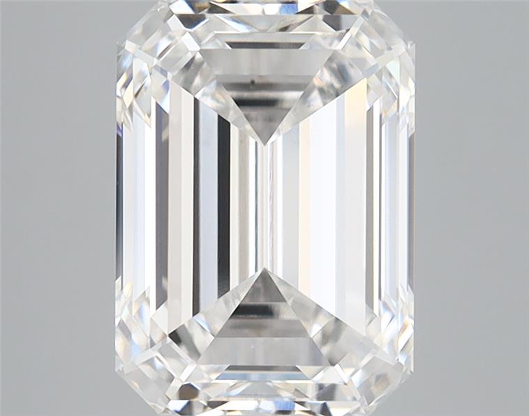 3.53 Carat Emerald Lab Diamond with  Cut Diamond in 14KT  view 1
