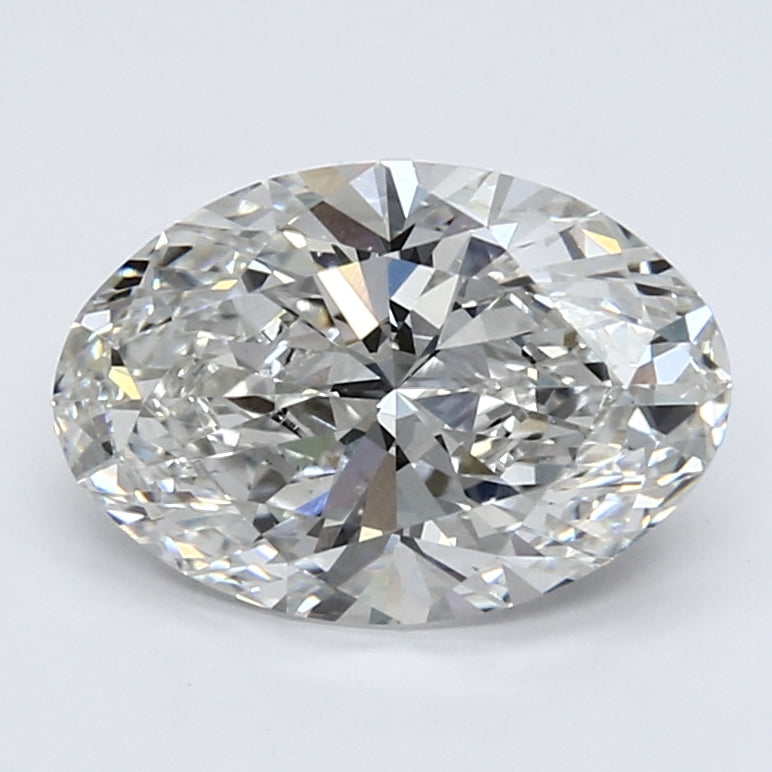 3.03 Carat Oval Lab Diamond with  Cut Diamond in 14KT  view 1
