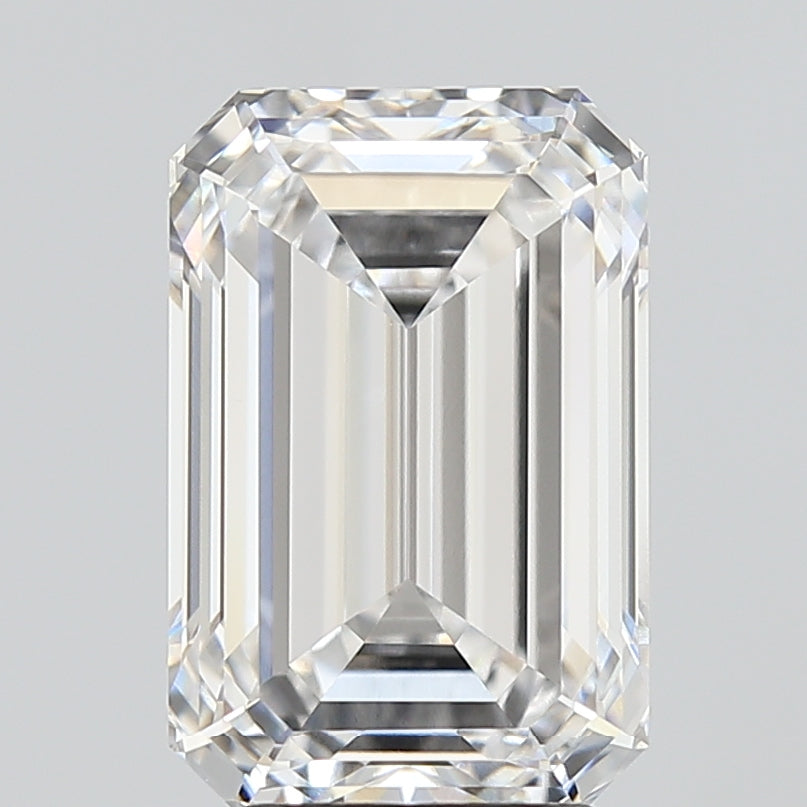 4.03 Carat Emerald Lab Diamond with  Cut Diamond in 14KT  view 1
