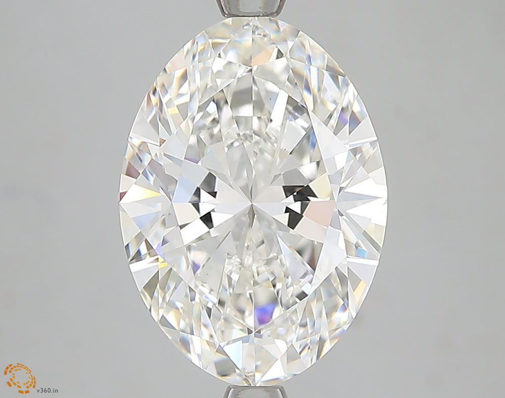 4.32 Carat Oval Lab Diamond with  Cut Diamond in 14KT  view 1
