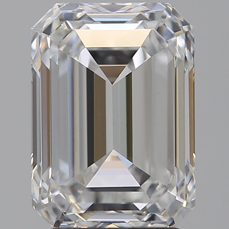 3.27 Carat Emerald Lab Diamond with  Cut Diamond in 14KT  view 1
