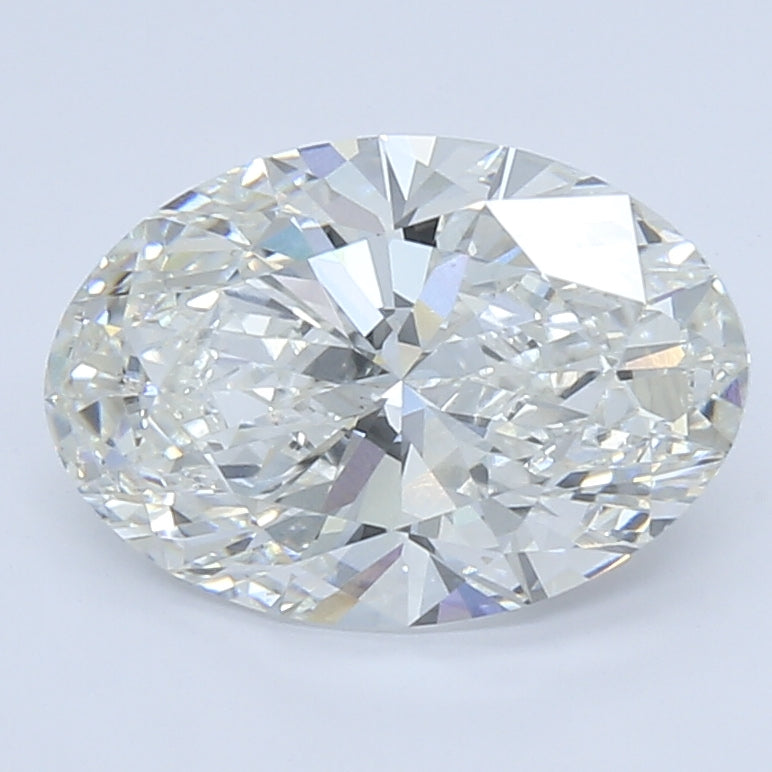 3.2 Carat Oval Lab Diamond with  Cut Diamond in 14KT  view 1
