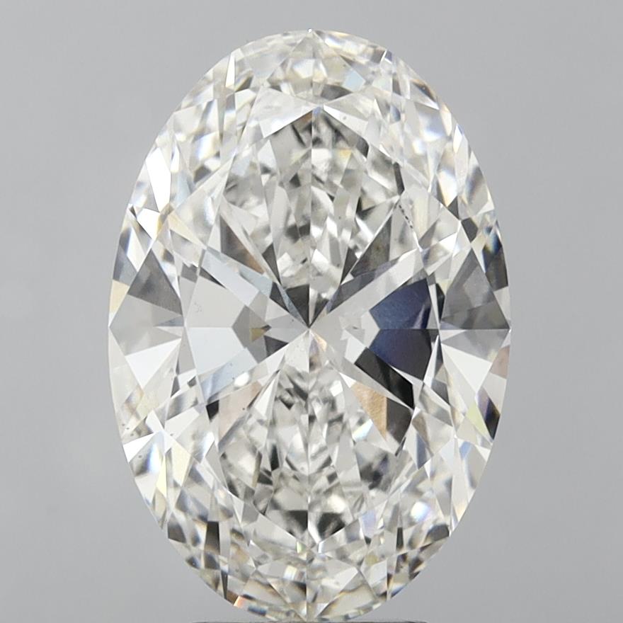 7.02 Carat Oval Lab Diamond with  Cut Diamond in 14KT  view 1
