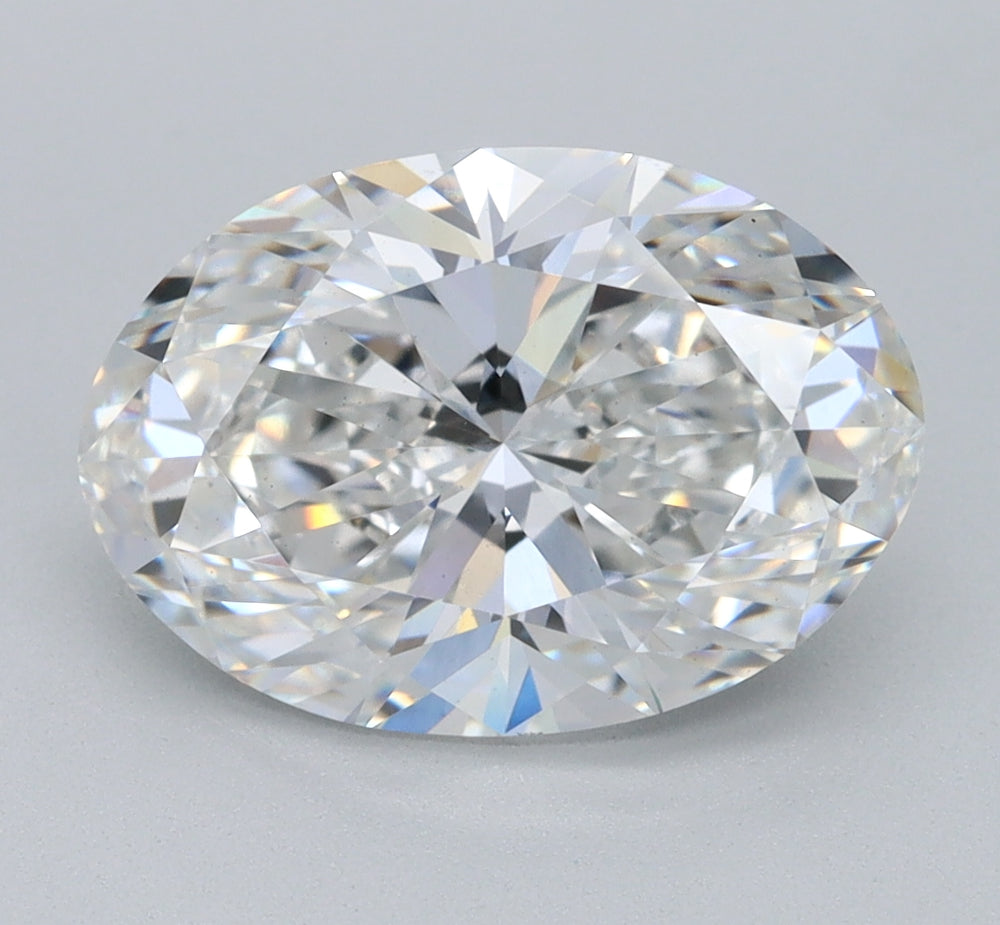 3.32 Carat Oval Lab Diamond with  Cut Diamond in 14KT  view 1
