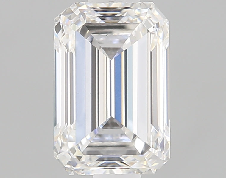 1.0 Carat Emerald Lab Diamond with  Cut Diamond in 14KT  view 1

