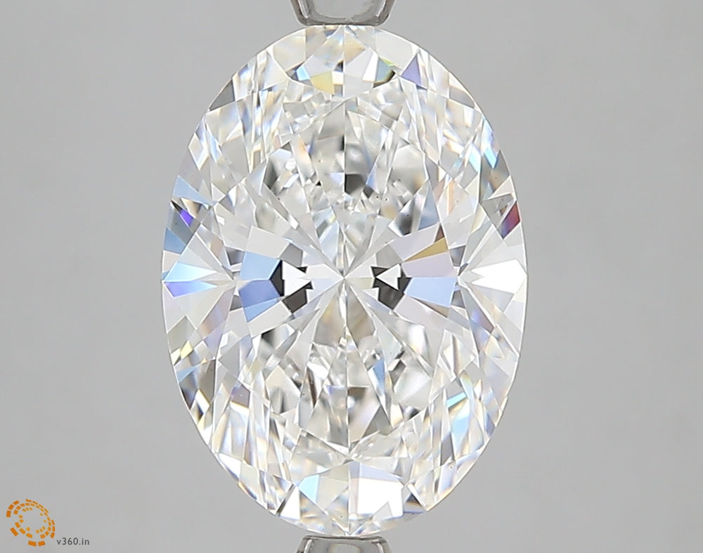 3.12 Carat Oval Lab Diamond with  Cut Diamond in 14KT  view 1
