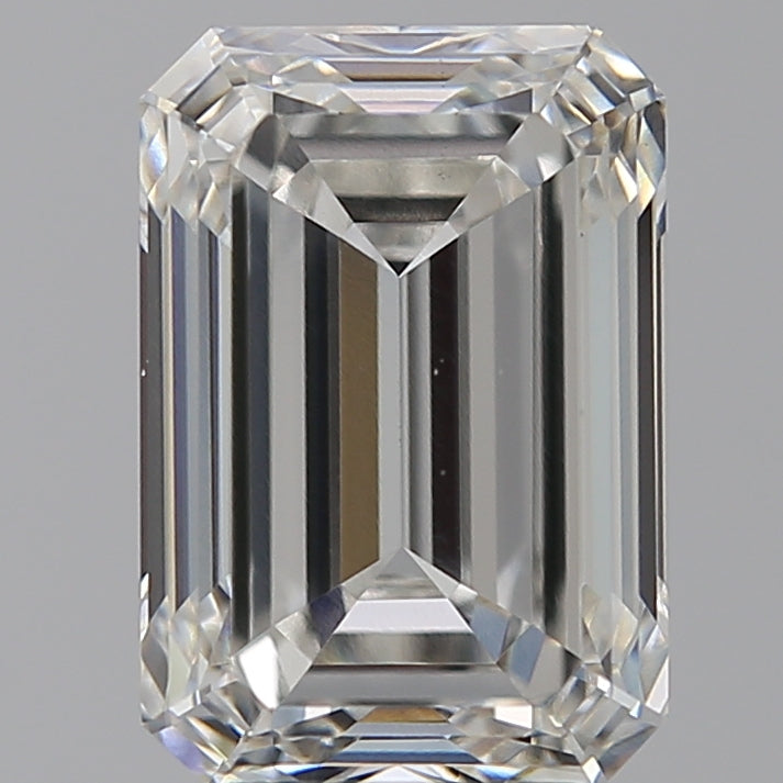 4.02 Carat Emerald Lab Diamond with  Cut Diamond in 14KT  view 1
