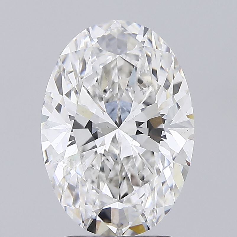 3.52 Carat Oval Lab Diamond with  Cut Diamond in 14KT  view 1
