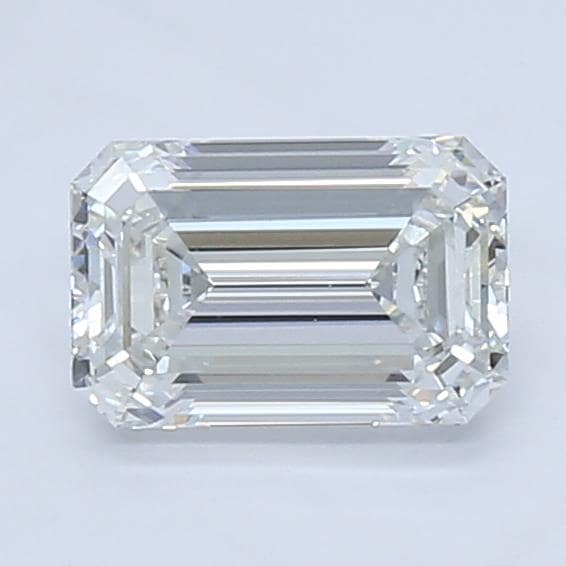 2.21 Carat Emerald Lab Diamond with  Cut Diamond in 14KT  view 1
