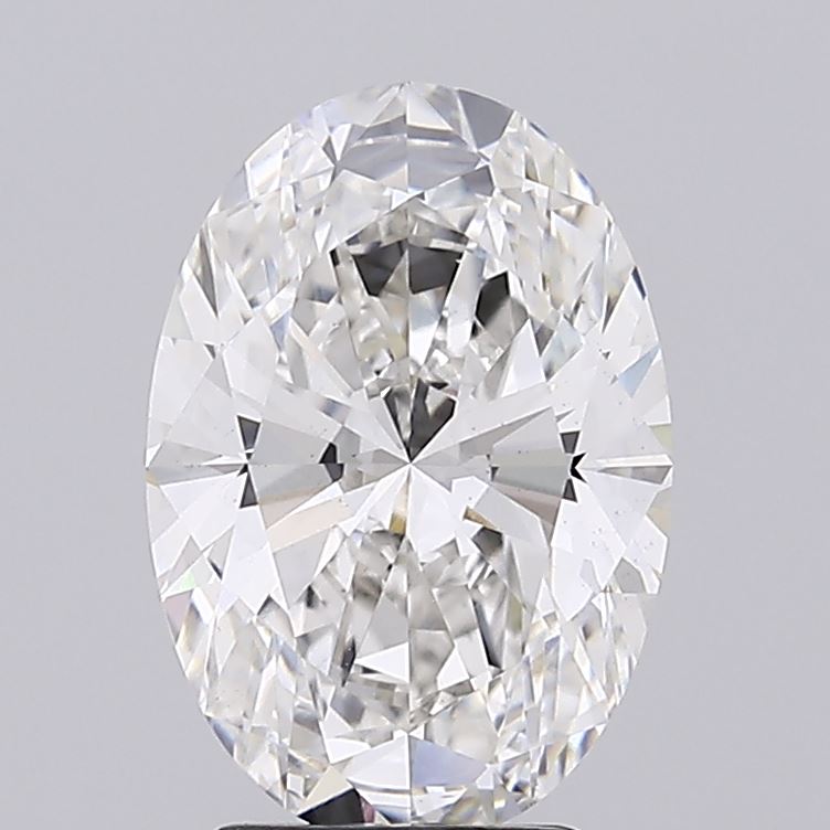 3.24 Carat Oval Lab Diamond with  Cut Diamond in 14KT  view 1
