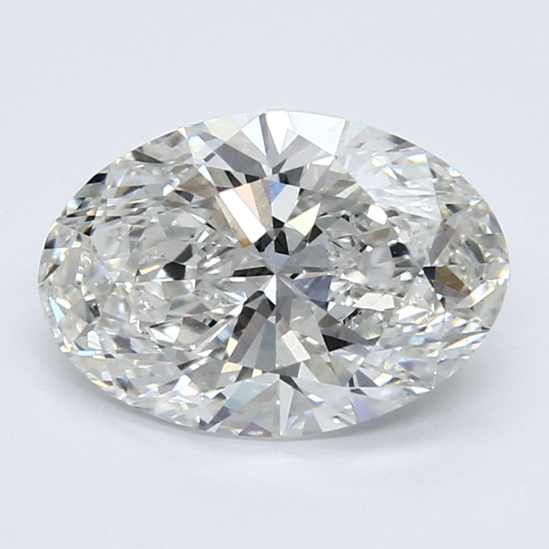 3.16 Carat Oval Lab Diamond with  Cut Diamond in 14KT  view 1
