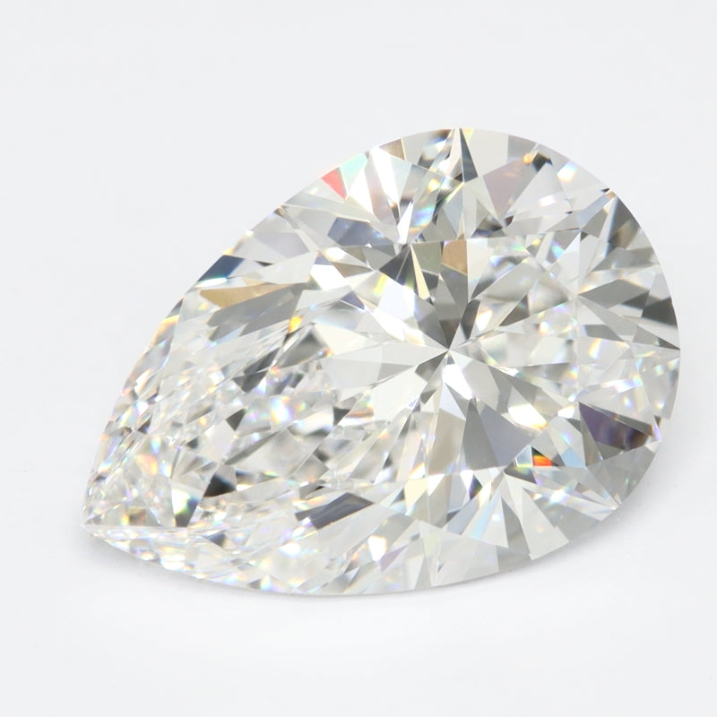 3.0 Carat Pear Lab Diamond with  Cut Diamond in 14KT  view 1
