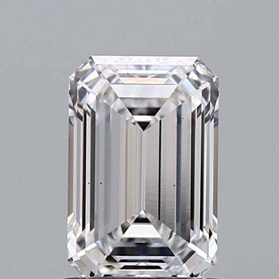 1.06 Carat Emerald Lab Diamond with  Cut Diamond in 14KT  view 1
