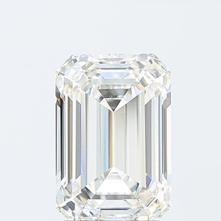 3.01 Carat Emerald Lab Diamond with  Cut Diamond in 14KT  view 1
