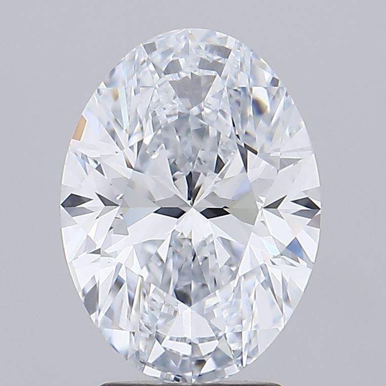3.01 Carat Oval Lab Diamond with  Cut Diamond in 14KT  view 1
