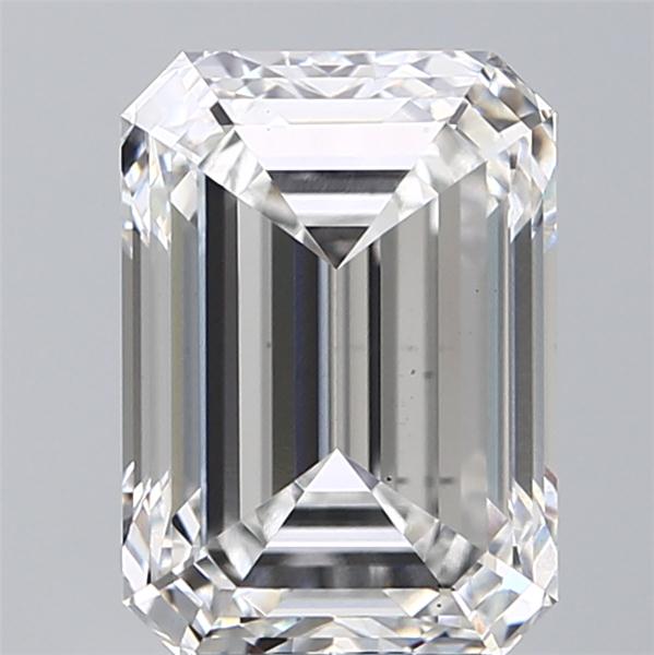4.27 Carat Emerald Lab Diamond with  Cut Diamond in 14KT  view 1
