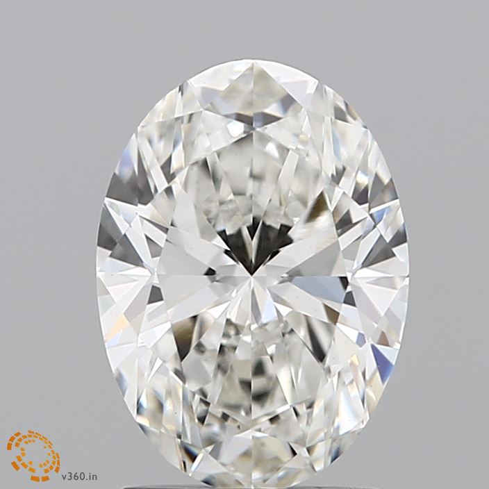 2.01 Carat Oval Lab Diamond with  Cut Diamond in 14KT  view 1
