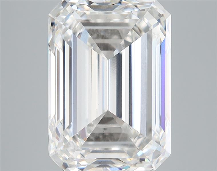 4.01 Carat Emerald Lab Diamond with  Cut Diamond in 14KT  view 1
