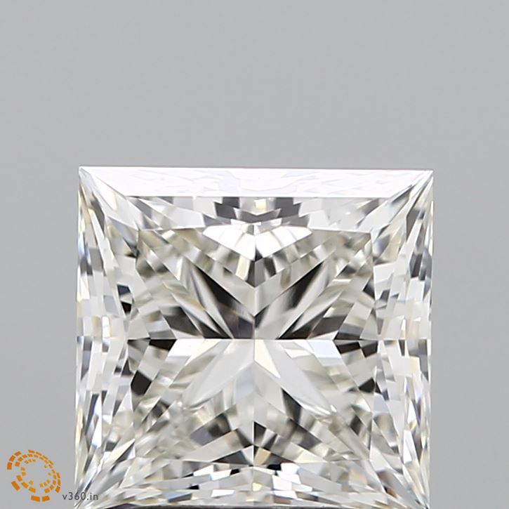 3.13 Carat Princess Lab Diamond with  Cut Diamond in 14KT  view 1
