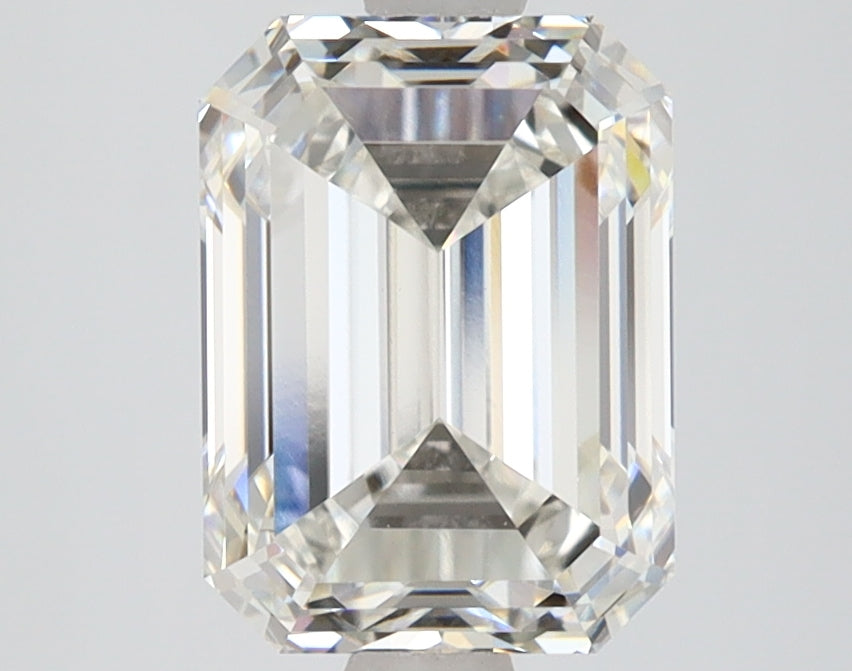 2.55 Carat Emerald Lab Diamond with  Cut Diamond in 14KT  view 1
